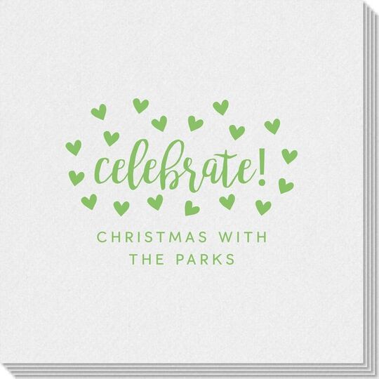 Confetti Hearts Celebrate Linen Like Napkins