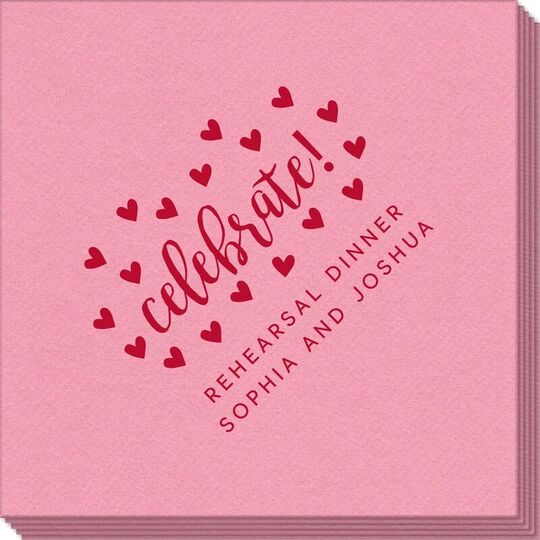 Confetti Hearts Celebrate Linen Like Napkins