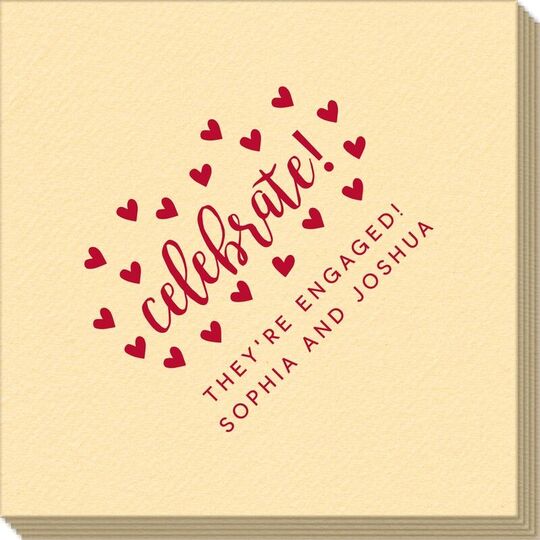 Confetti Hearts Celebrate Linen Like Napkins