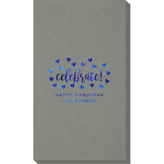 Confetti Hearts Celebrate Linen Like Guest Towels