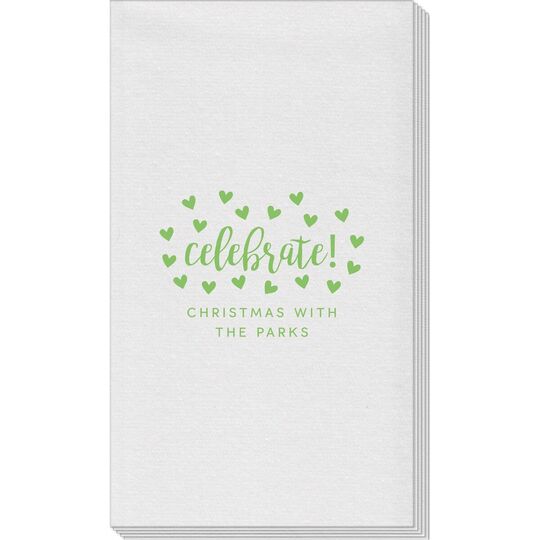 Confetti Hearts Celebrate Linen Like Guest Towels