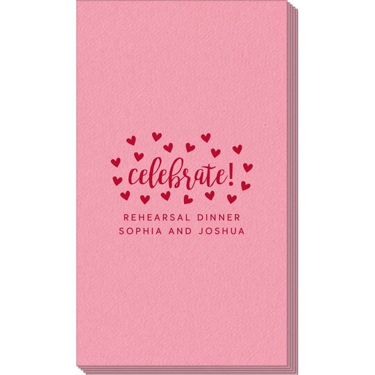 Confetti Hearts Celebrate Linen Like Guest Towels