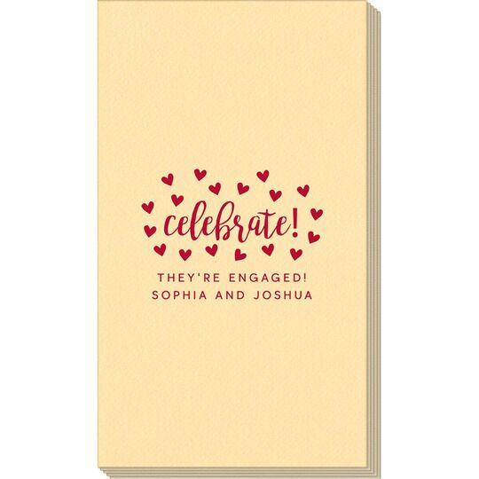 Confetti Hearts Celebrate Linen Like Guest Towels