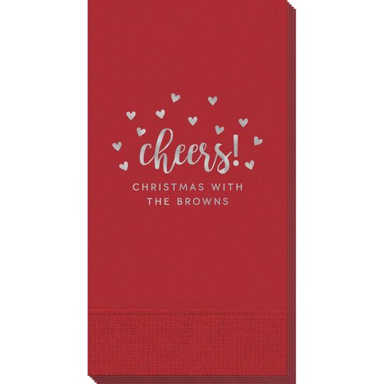 Confetti Hearts Cheers Guest Towels