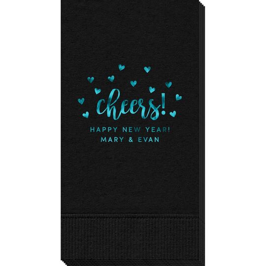 Confetti Hearts Cheers Guest Towels