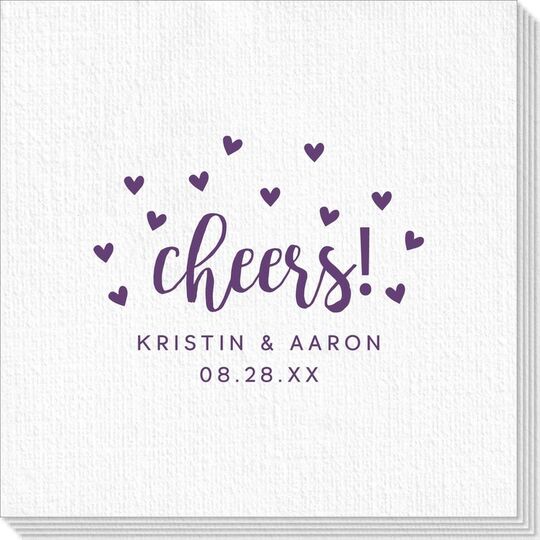 Confetti Hearts Cheers Deville Napkins