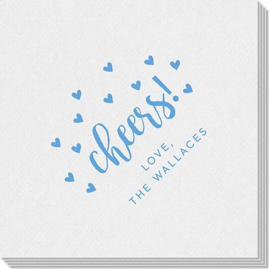 Confetti Hearts Cheers Linen Like Napkins