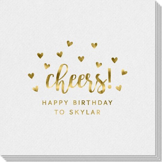 Confetti Hearts Cheers Linen Like Napkins