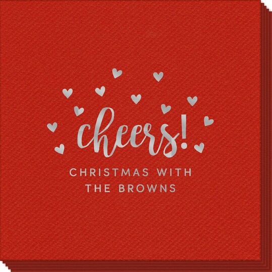 Confetti Hearts Cheers Linen Like Napkins