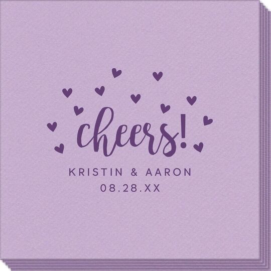 Confetti Hearts Cheers Linen Like Napkins