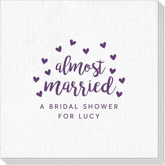 Confetti Hearts Almost Married Deville Napkins