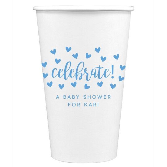 Confetti Hearts Celebrate Paper Coffee Cups