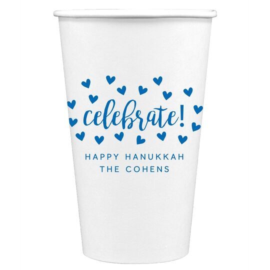 Confetti Hearts Celebrate Paper Coffee Cups