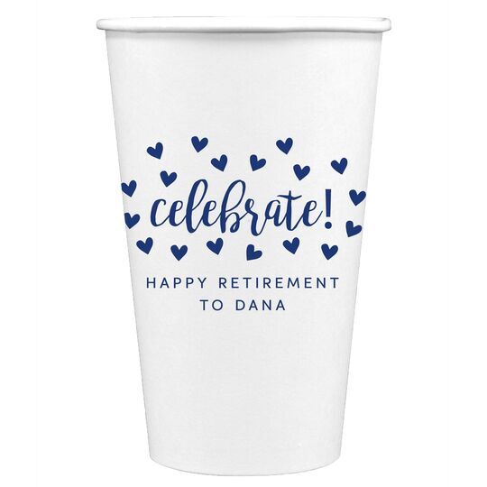 Confetti Hearts Celebrate Paper Coffee Cups