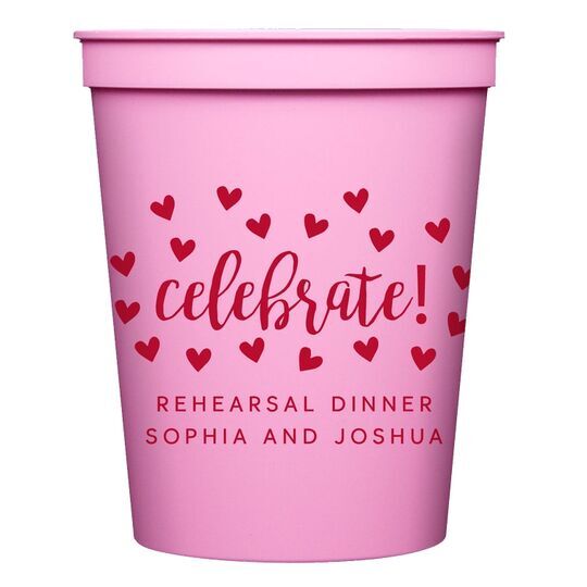 Confetti Hearts Celebrate Stadium Cups