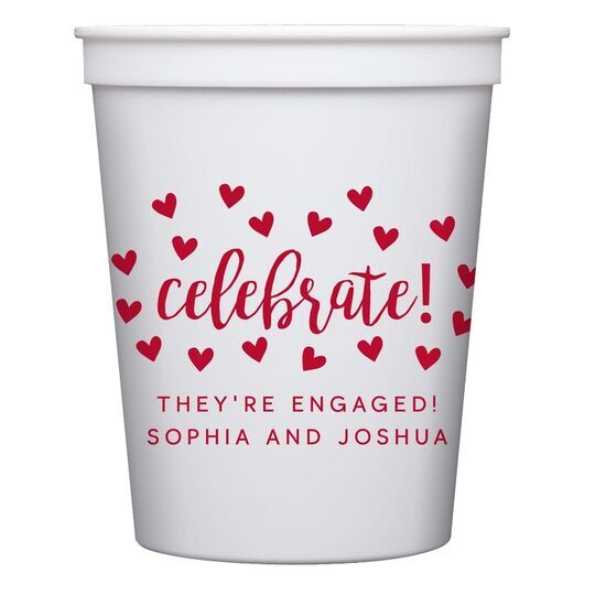 Confetti Hearts Celebrate Stadium Cups