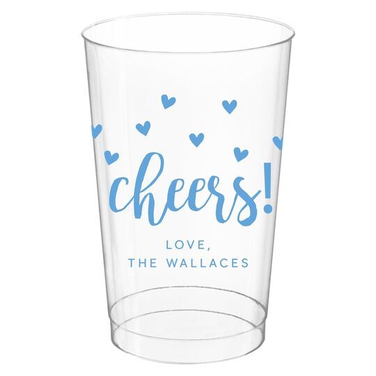 Confetti Hearts Cheers Clear Plastic Cups