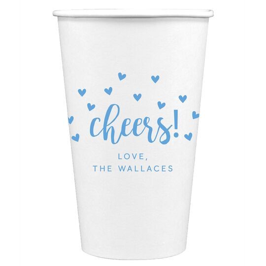 Confetti Hearts Cheers Paper Coffee Cups