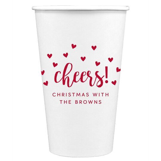 Confetti Hearts Cheers Paper Coffee Cups