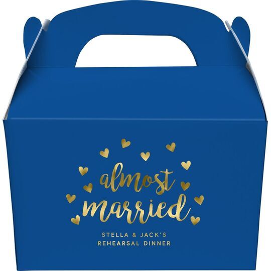 Confetti Hearts Almost Married Gable Favor Boxes