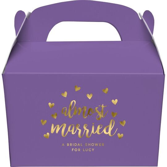 Confetti Hearts Almost Married Gable Favor Boxes