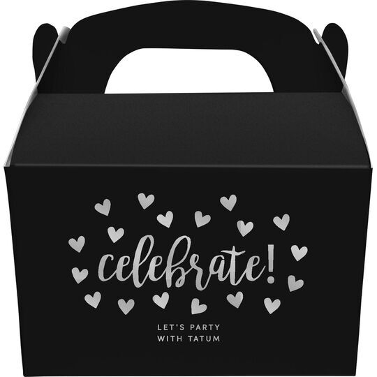 Confetti Hearts Celebrate Gable Favor Boxes