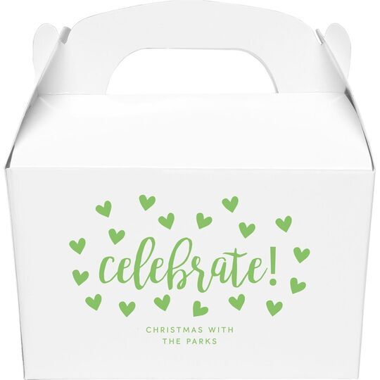 Confetti Hearts Celebrate Gable Favor Boxes