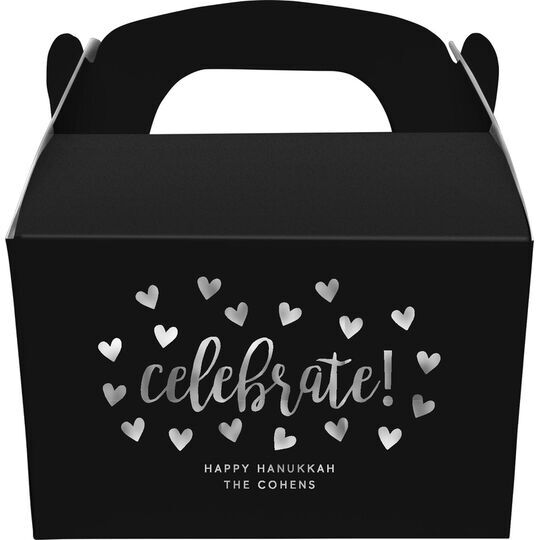 Confetti Hearts Celebrate Gable Favor Boxes