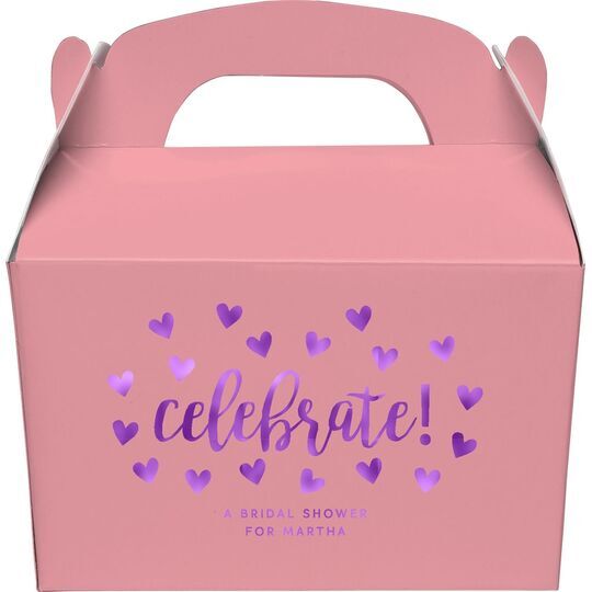 Confetti Hearts Celebrate Gable Favor Boxes