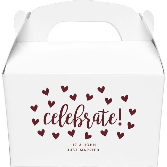 Confetti Hearts Celebrate Gable Favor Boxes