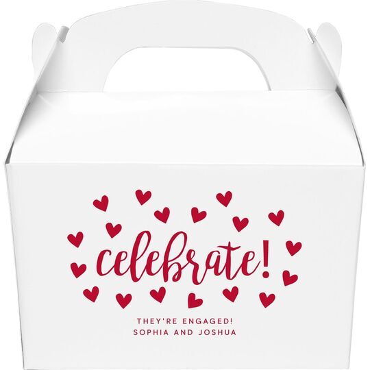 Confetti Hearts Celebrate Gable Favor Boxes