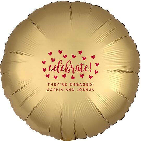 Confetti Hearts Celebrate Mylar Balloons