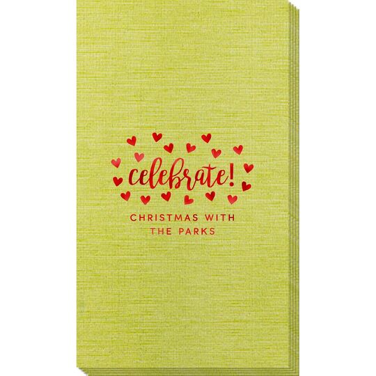 Confetti Hearts Celebrate Bamboo Luxe Guest Towels