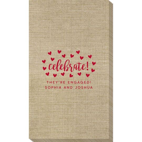 Confetti Hearts Celebrate Bamboo Luxe Guest Towels