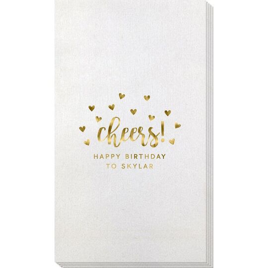 Confetti Hearts Cheers Bamboo Luxe Guest Towels