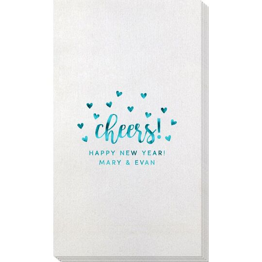 Confetti Hearts Cheers Bamboo Luxe Guest Towels