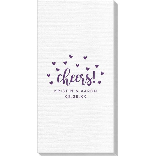 Confetti Hearts Cheers Deville Guest Towels