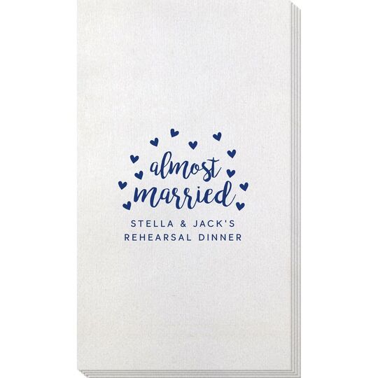 Confetti Hearts Almost Married Bamboo Luxe Guest Towels