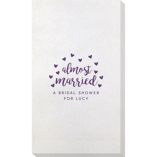 Confetti Hearts Almost Married Bamboo Luxe Guest Towels