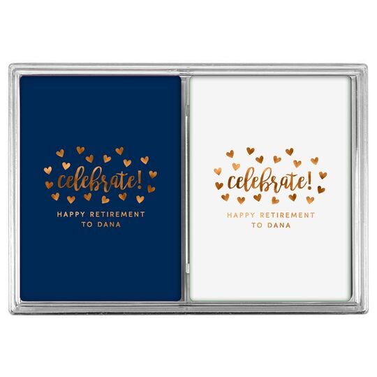 Confetti Hearts Celebrate Double Deck Playing Cards