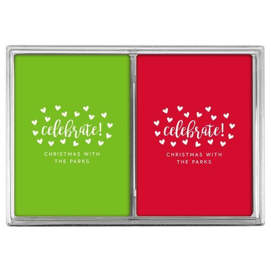 Confetti Hearts Celebrate Double Deck Playing Cards