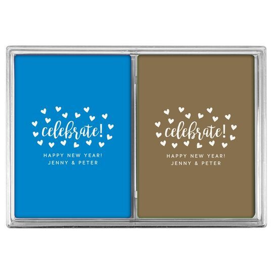 Confetti Hearts Celebrate Double Deck Playing Cards