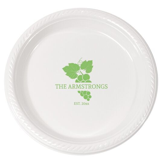 Wine Grapes Plastic Plates