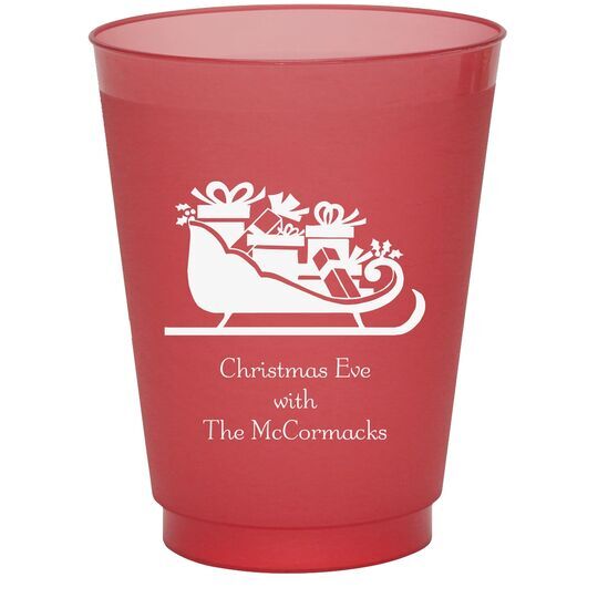 Victorian Sleigh with Presents Colored Shatterproof Cups