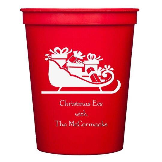 Victorian Sleigh with Presents Stadium Cups