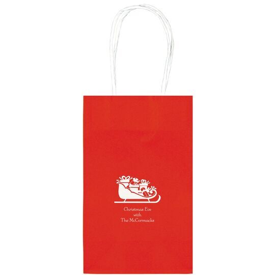 Victorian Sleigh with Presents Medium Twisted Handled Bags