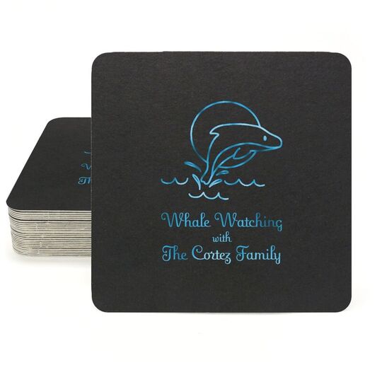 Whale Square Coasters