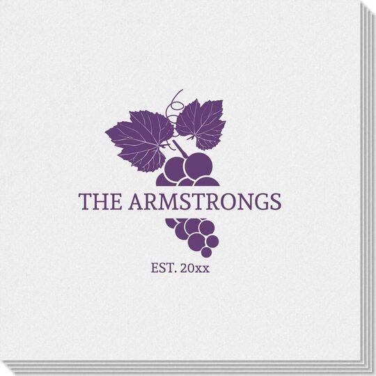 Wine Grapes Linen Like Napkins