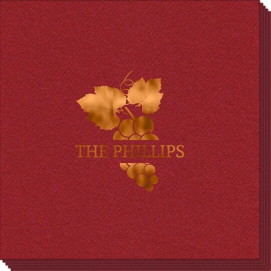 Wine Grapes Linen Like Napkins