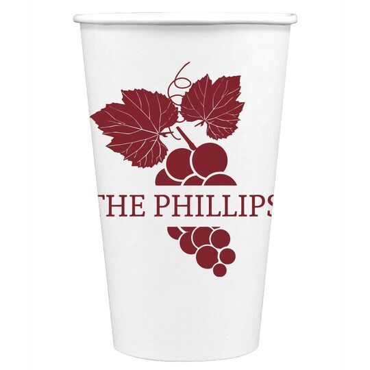 Wine Grapes Paper Coffee Cups